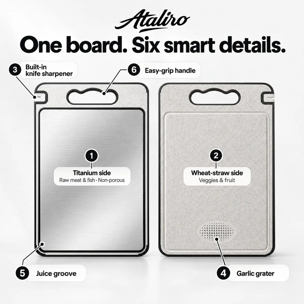 Titanium Cutting Board — 100% Plastic-Free