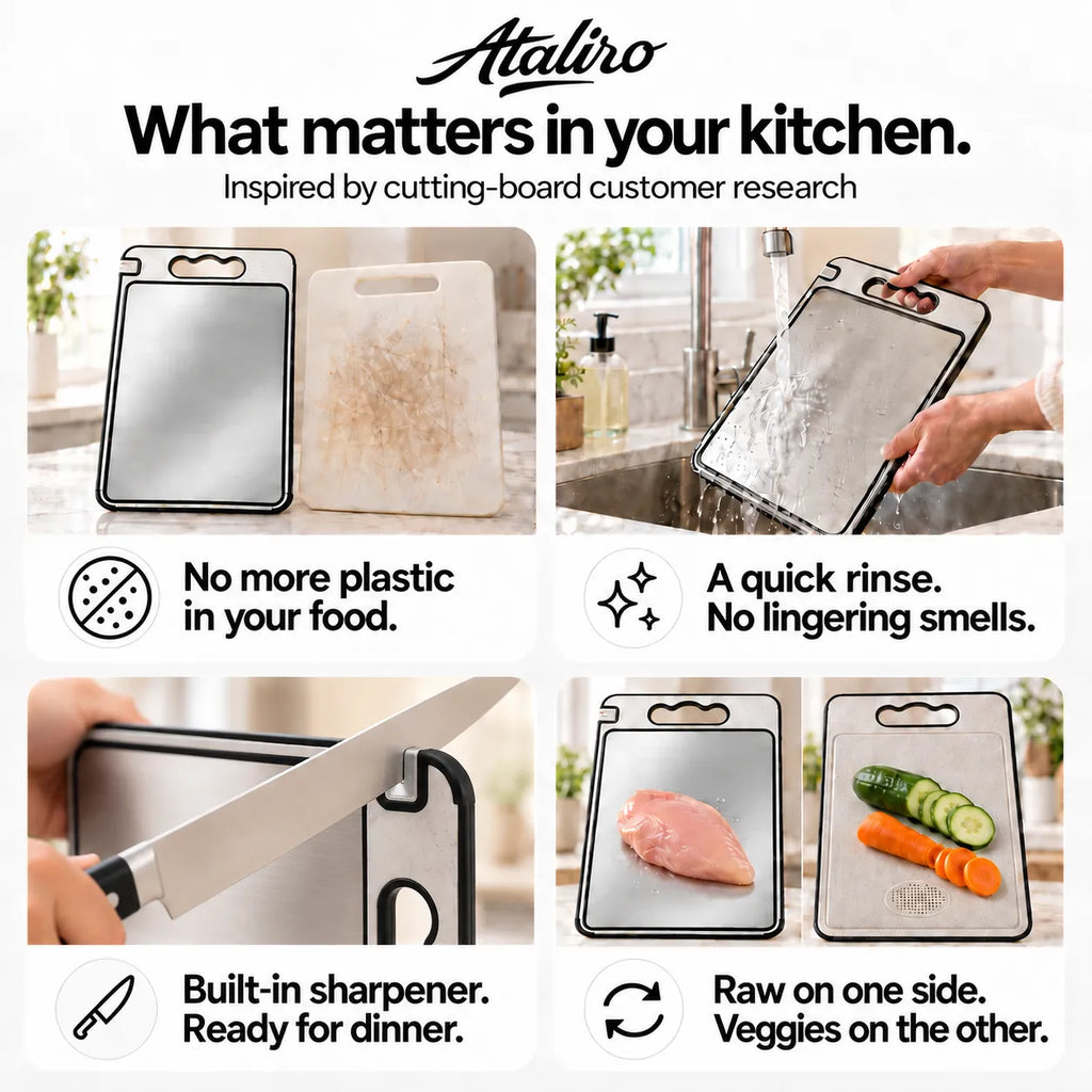 Titanium Cutting Board — 100% Plastic-Free