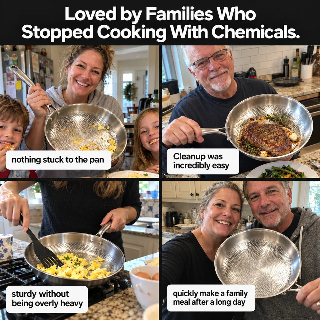 100% Titanium Pan: Naturally Nonstick, Zero Toxic Coating