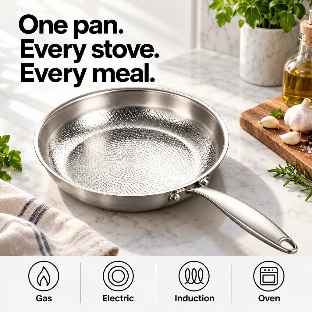 100% Titanium Pan: Naturally Nonstick, Zero Toxic Coating